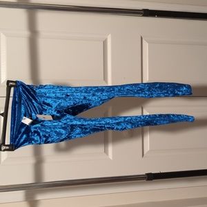 Beautiful blue velvet xxs Fabletics leggings NWT
